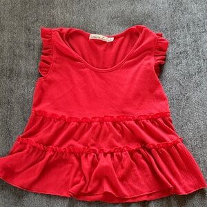 Liberty Scarlet Ruffle Top